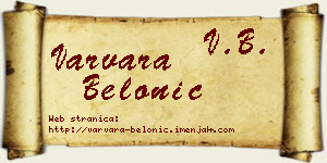 Varvara Belonić vizit kartica